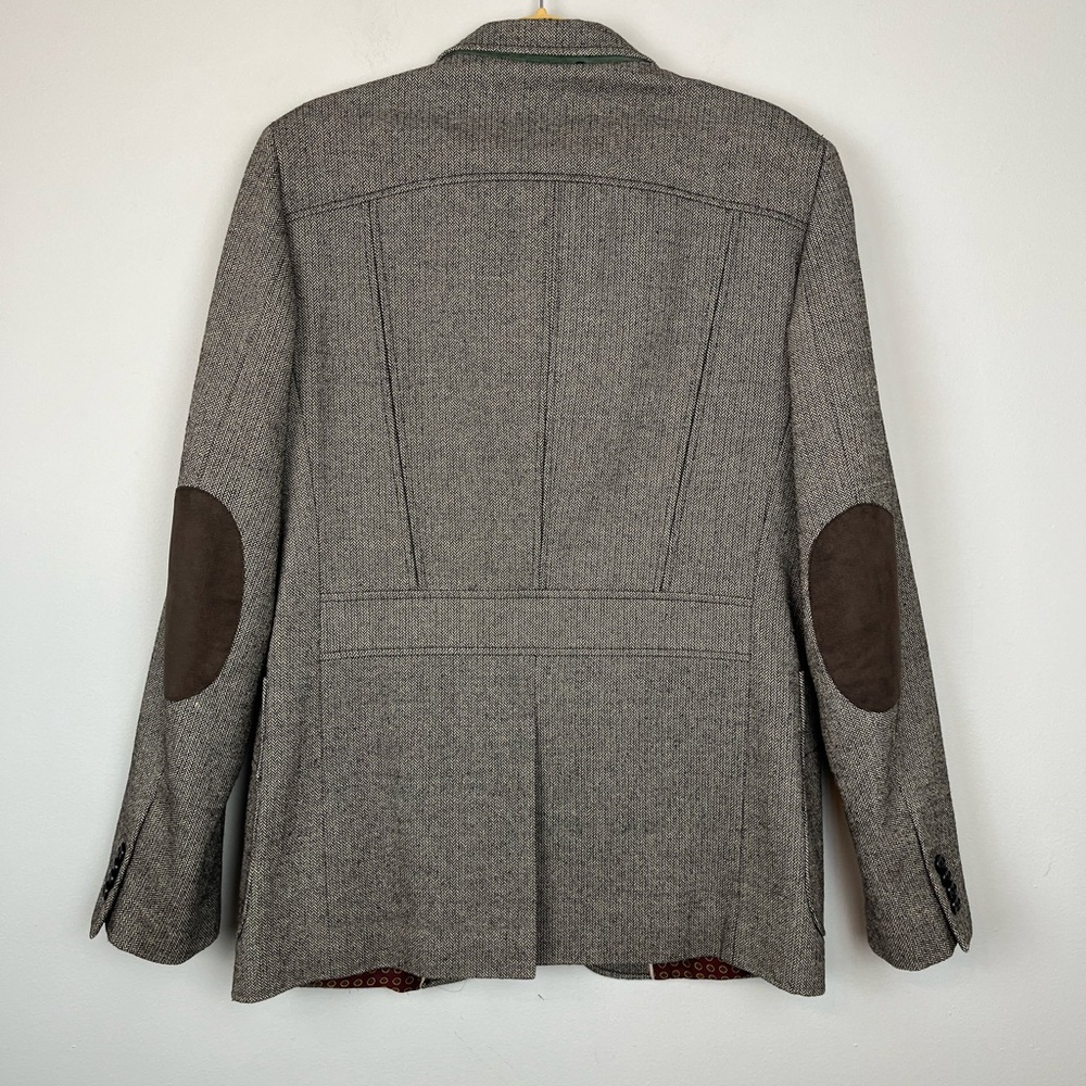 Scotch & Soda Men’s LARGE Tweed Sport Jacket Blazer Herringbone Elbow Patches